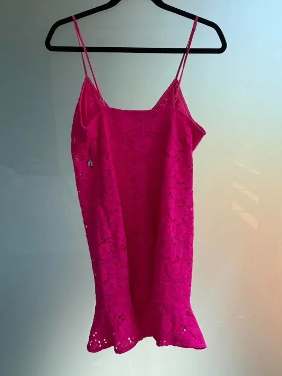 Rotate Corded Lace Pink Mini Dress - Picture 4 of 5